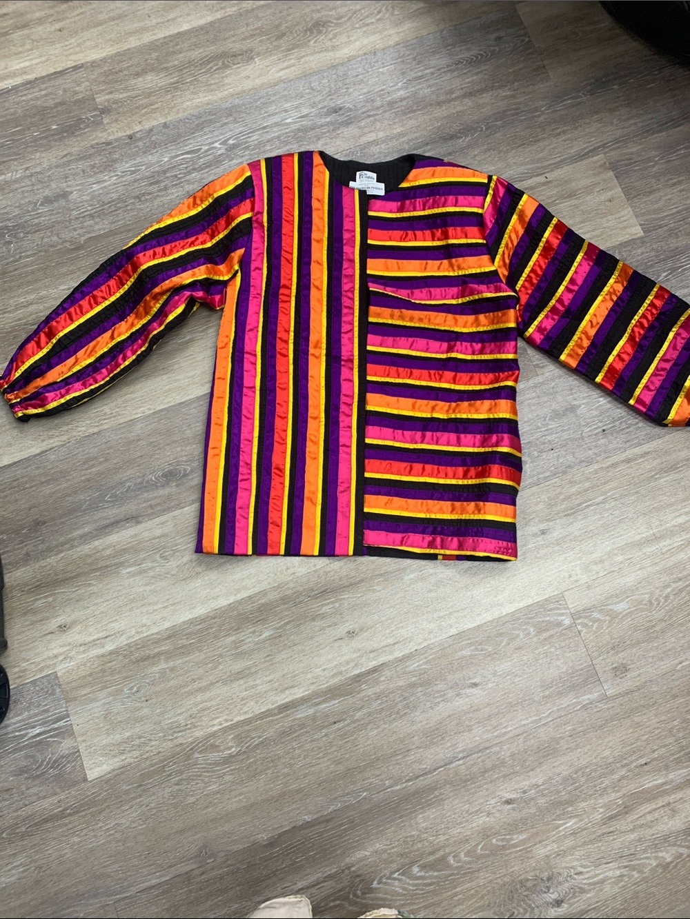 tachi castillo Bold Striped Women's Jacket - Pink, Orange & Black